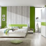 bright bedroom white lime interior