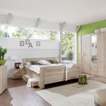 bright bedroom with light green