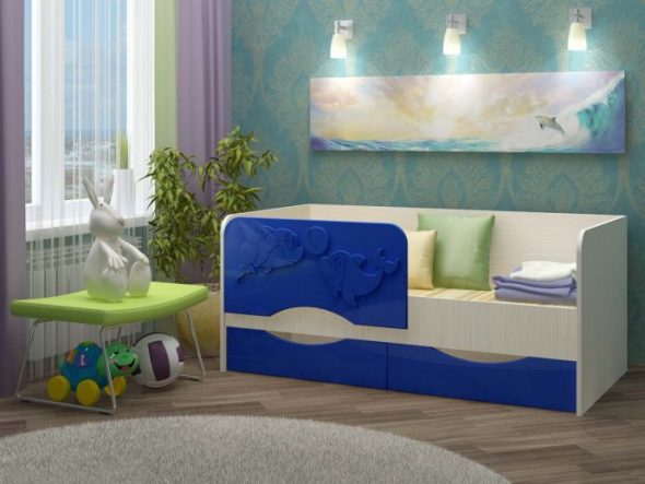 bed dolphin blue