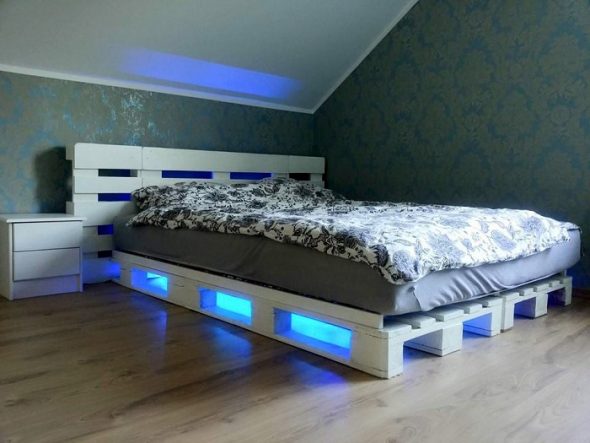 bed with light