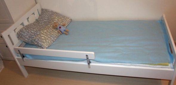 Ikea bed with a side