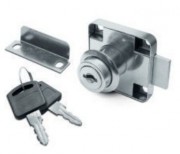 furniture lock for cabinets with a reciprocal plate