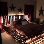 bed of pallets in the bedroom