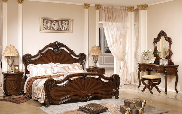barokowe łóżko podwójne