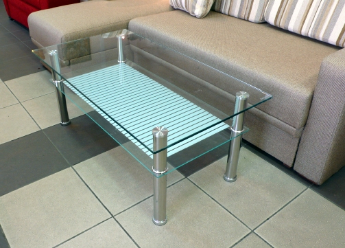glass top on coffee table