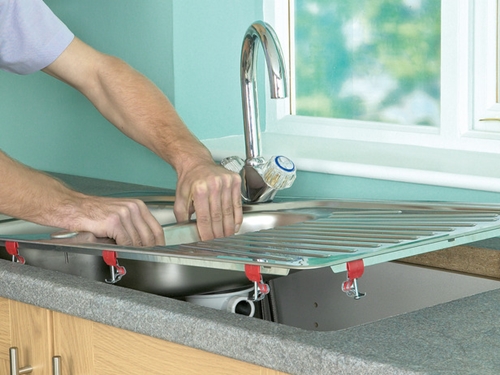 installing a rectangular sink in the countertop