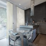 sliding table in the kitchen