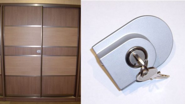 the lock locks in the closed position two sliding doors