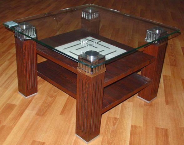 coffee table with wooden legs