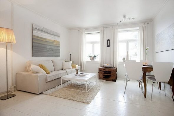 White floor sa apartment