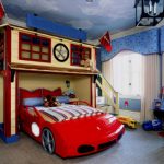 Children's room in the style of the cartoon Cars