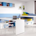 Children's modern transforming bed with table