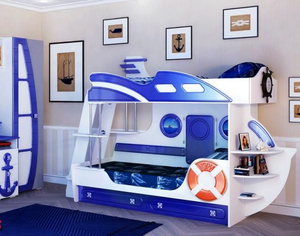 Cots for boys in the marine style