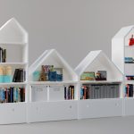 Children's shelving for toys in the form of a house