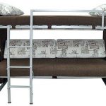 Sofa Transformer w łóżku piętrowym ciemnego koloru