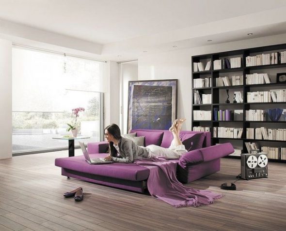 sofa accordion purple