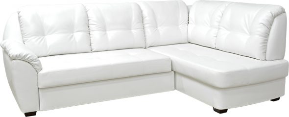 White sofa mula sa eco-leather