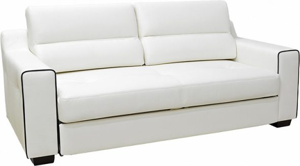Biała skórzana sofa