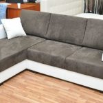 sofa bed na may orthopedic mattress suede
