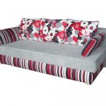 Sofa bed with orthopedic mattress stripes