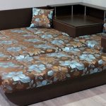 sofa bed na may orthopedic mattress brown