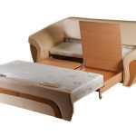 Sofa bed vykatnogo na may eco-leather