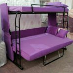 Sofa a transformer in a bunk bed with 3 berths