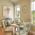The interior design of a small dining room