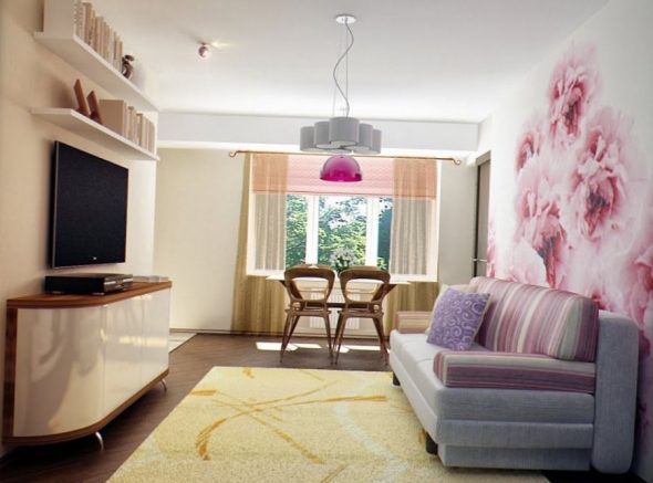 Design a small living room in Khrushchev