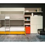 Bunk transforming bed for children's room in the style of minimalism