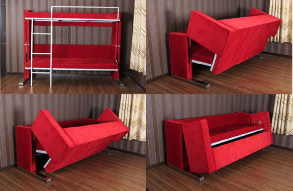 Red bunk bed transpormer