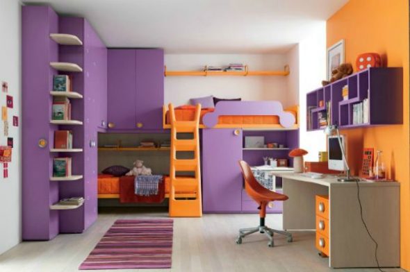 Bunk beds in a bright room