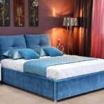 manželská postel modrá