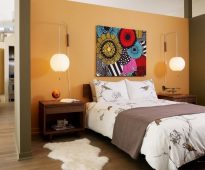 Bright abstraction in the bedroom