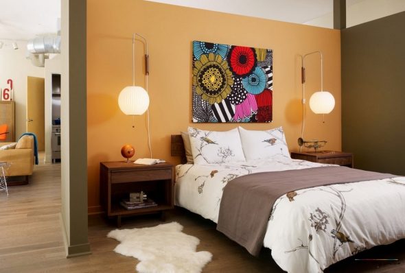 Bright abstraction in the bedroom