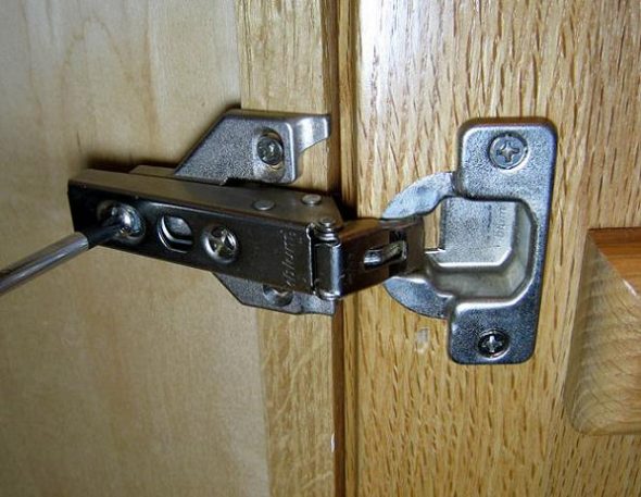 fasteners hinges on the door