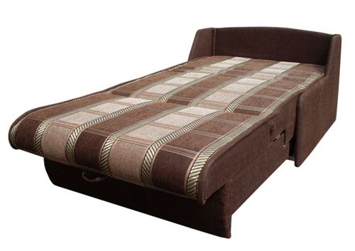 Fåtölj säng utan armstöd brunt
