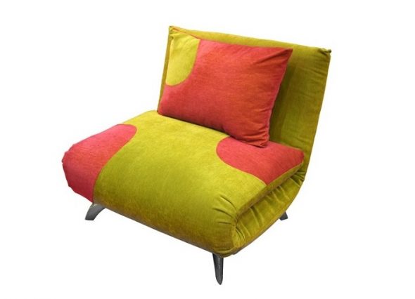 Multi-colored armchair without armrests