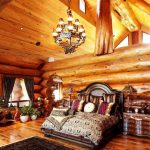 massief houten bed foto