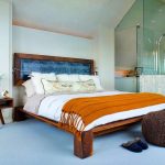 solid wood bed photo