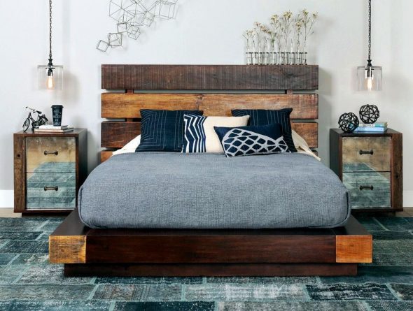 модерно дървено легло