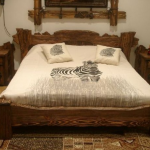 Beds from artificially aged pine wood