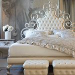 double bed with soft headboard