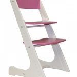 Växande (justerbar) mångsidig stol vit och rosa