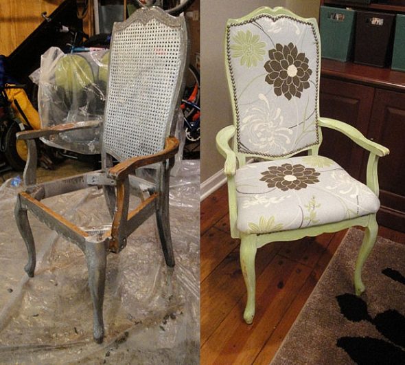 Restaurering av fyllning av gamla stolar