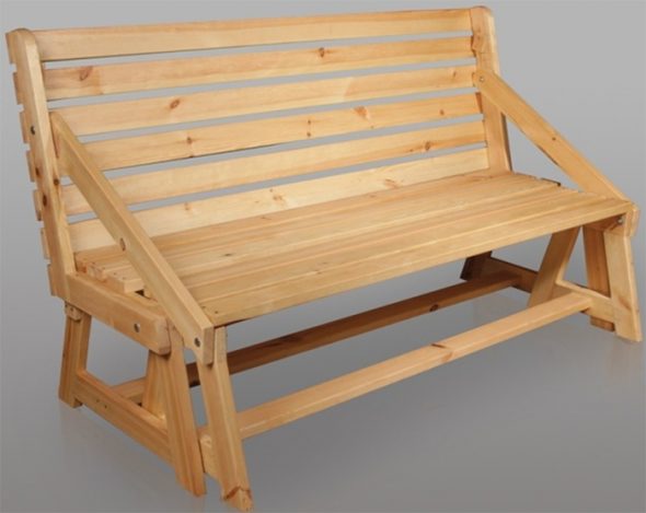 Transforming bench for giving