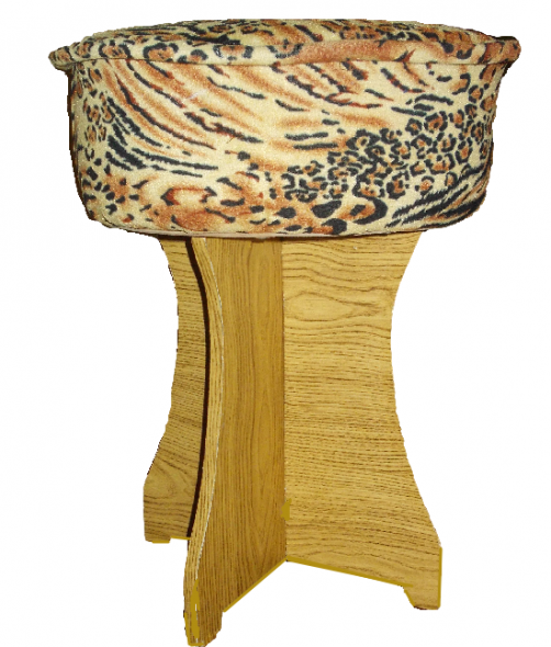 Soft leopard chipboard stool