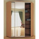 Corner wardrobe for 2 doors with mirrors
