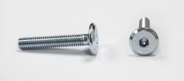 Furniture screw with a semicircular head