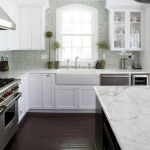 countertop in white kitchen